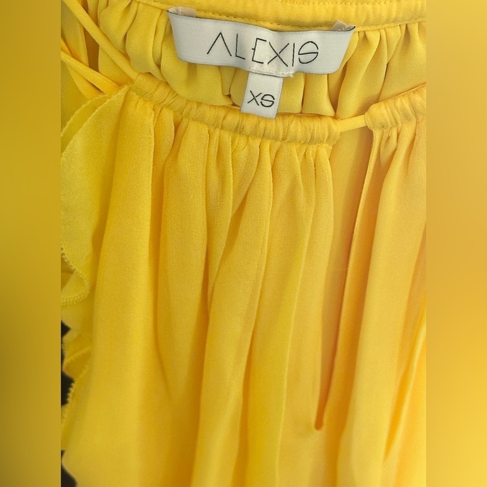 Alexis ruffled silk top. Size XS. Worn only ONCE! Pristine condition! - Picture 3 of 4
